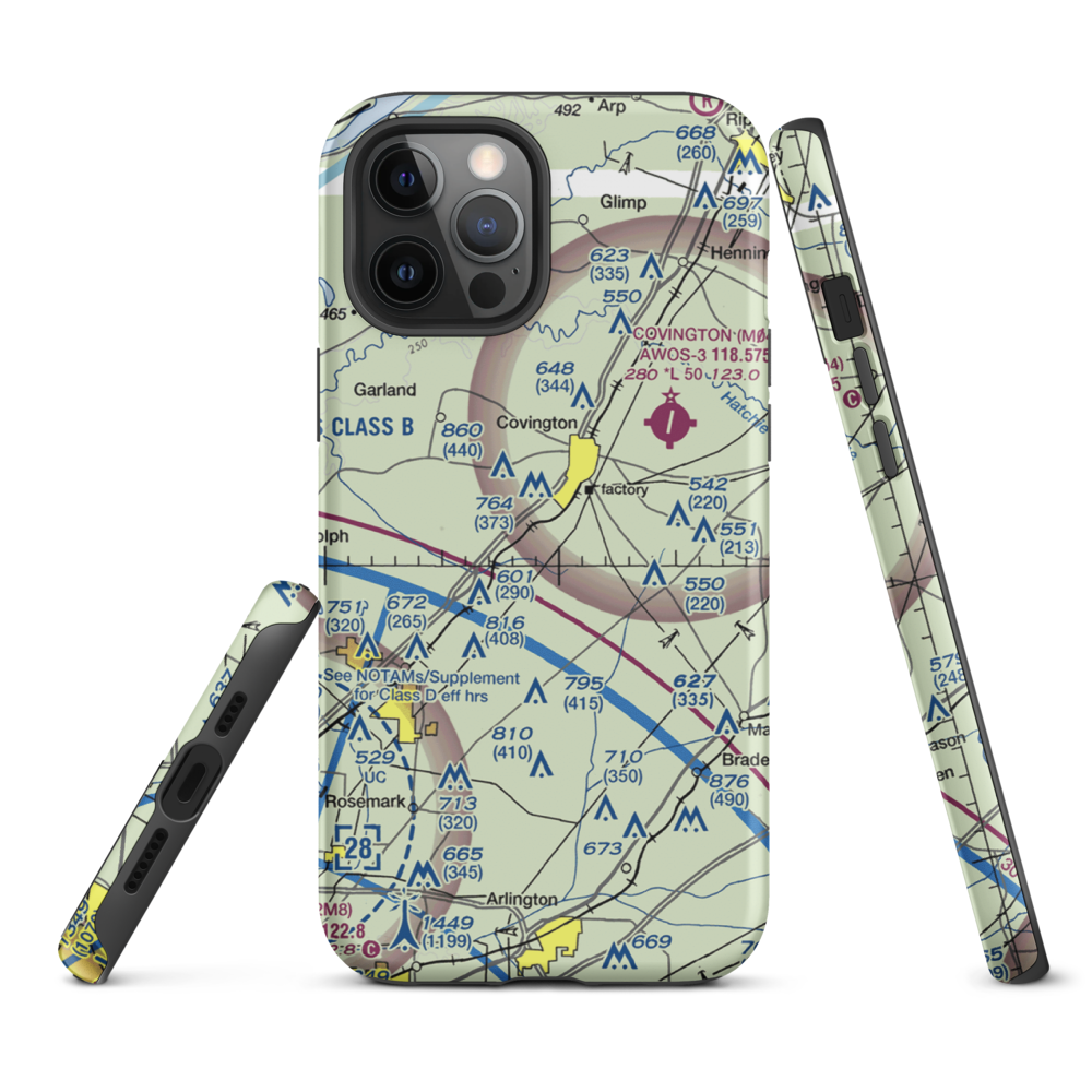 Bull Run Airport (8TN9) VFR Sectional  Tough iPhone Case iPhone 12 Pro Max model shown