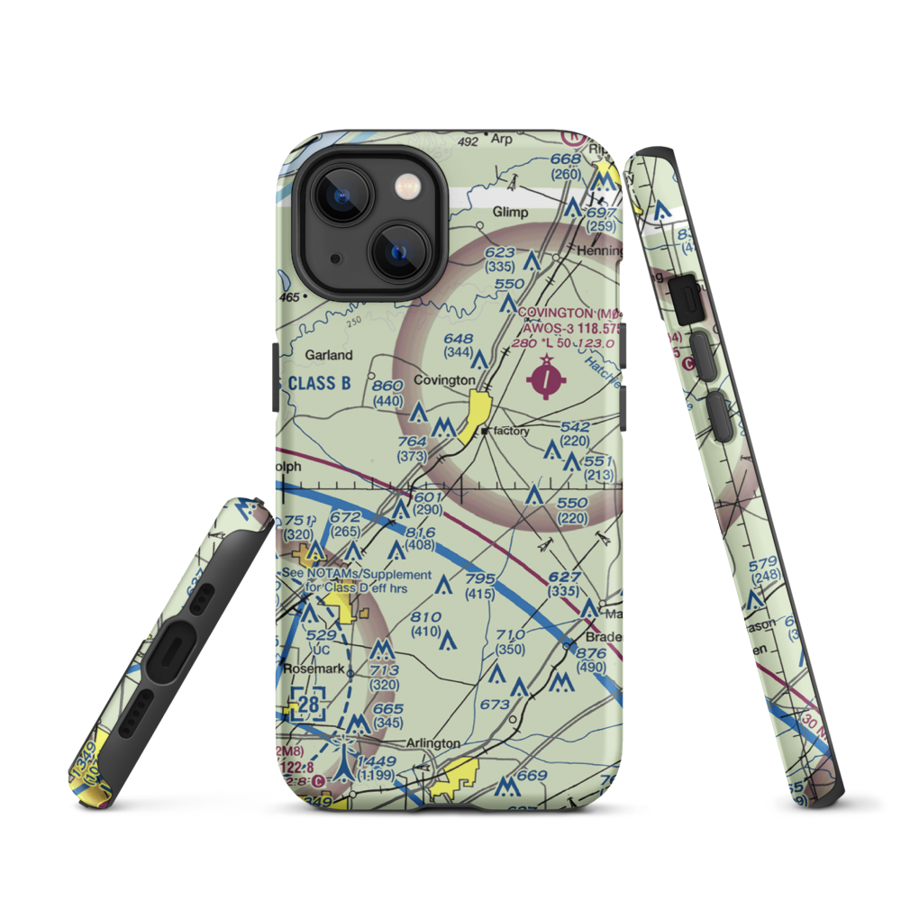 Bull Run Airport (8TN9) VFR Sectional  Tough iPhone Case iPhone 13 model shown