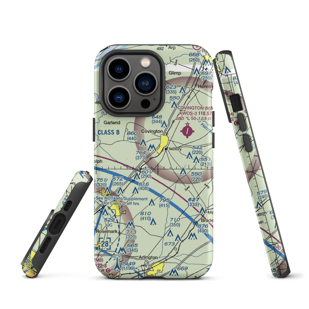 Bull Run Airport (8TN9) VFR Sectional  Tough iPhone Case iPhone 13 Pro model shown
