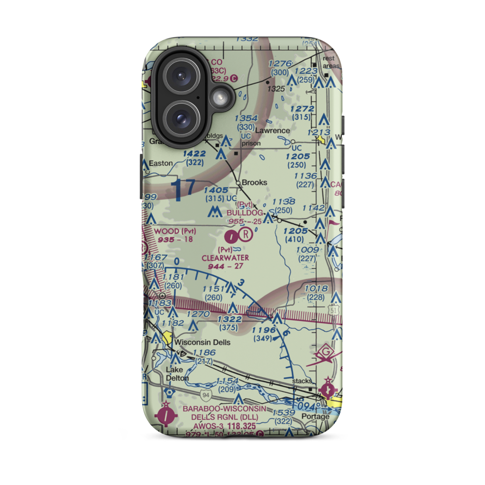 Bulldog Ranch Airport (2WI9) VFR Sectional  Tough iPhone Case iPhone 16 Plus model shown
