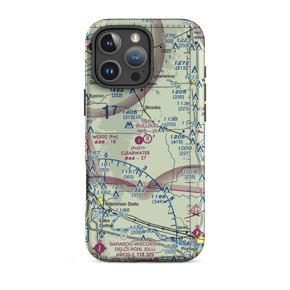 Bulldog Ranch Airport (2WI9) VFR Sectional  Tough iPhone Case iPhone 16 Pro Max model shown