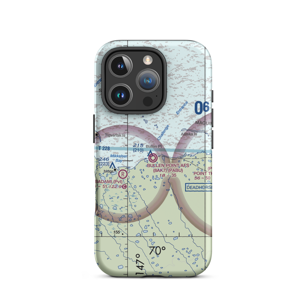 Bullen Point Air Force Station Airport (8AK7) VFR Sectional  Tough iPhone Case iPhone 16 Pro model shown