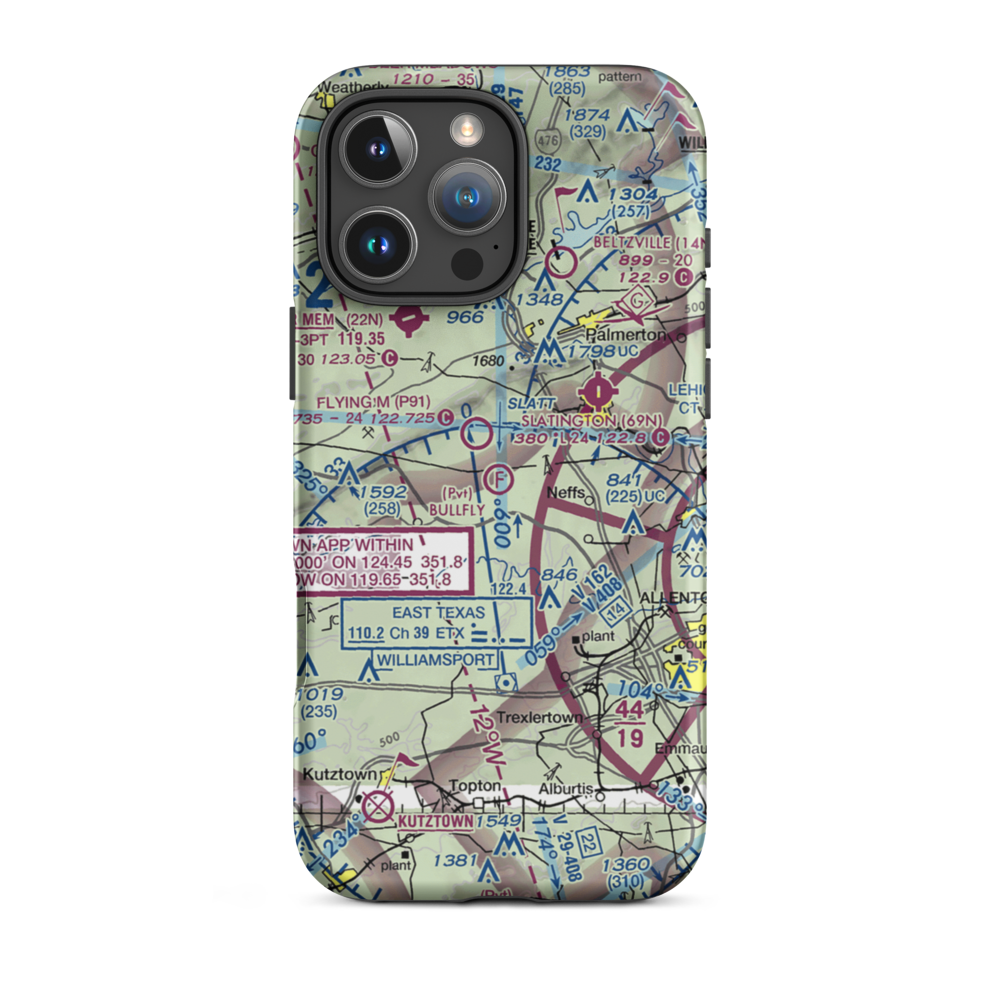Bullfly Ultralightport (PN48) VFR Sectional  Tough iPhone Case iPhone 16 Pro Max model shown