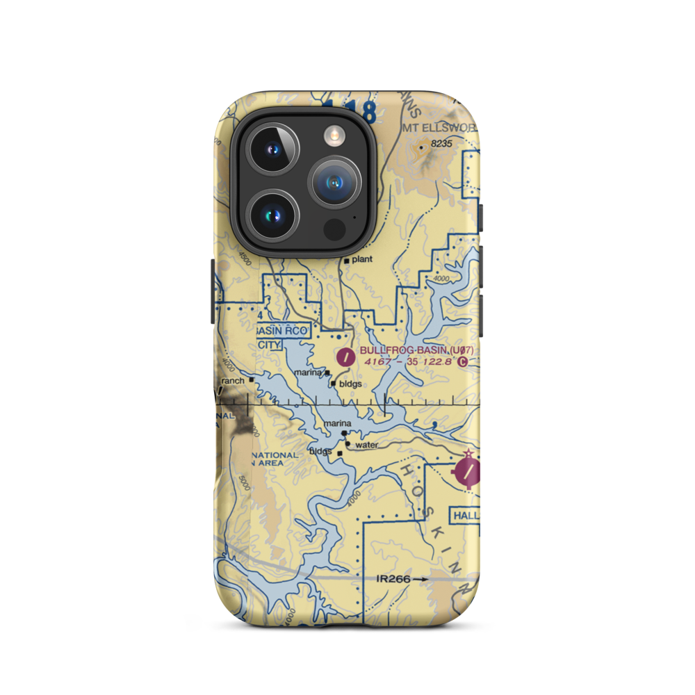 Bullfrog Basin Airport (U07) VFR Sectional  Tough iPhone Case iPhone 16 Pro model shown