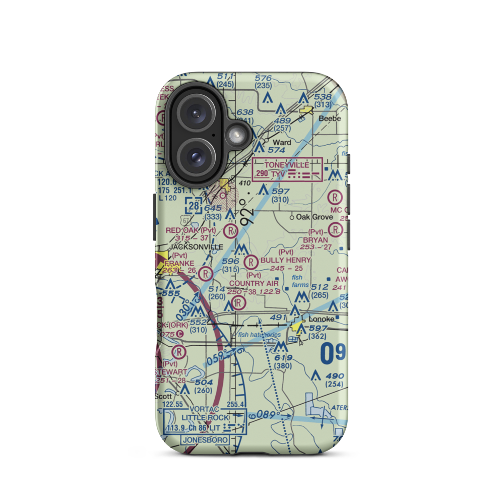 Bully Henry Airport (2AR0) VFR Sectional  Tough iPhone Case iPhone 16 model shown