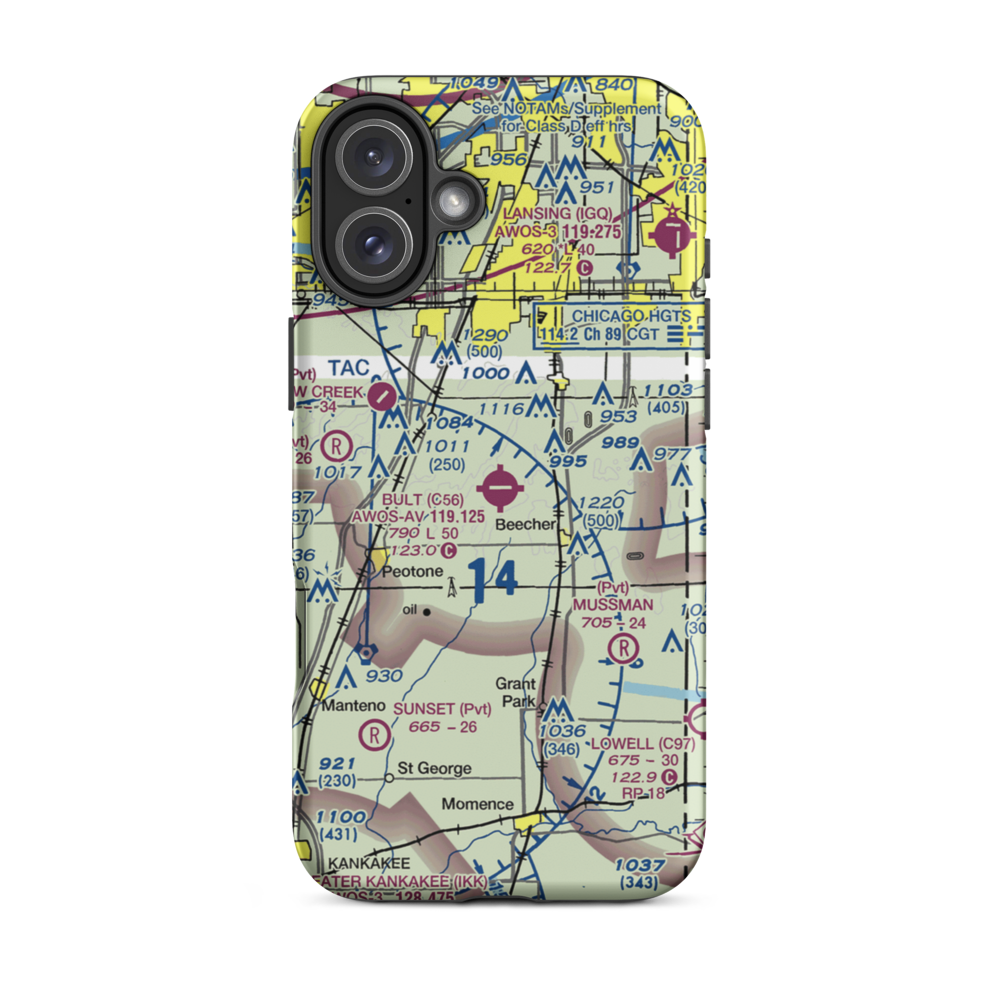 Bult Field (C56) VFR Sectional  Tough iPhone Case iPhone 16 Plus model shown
