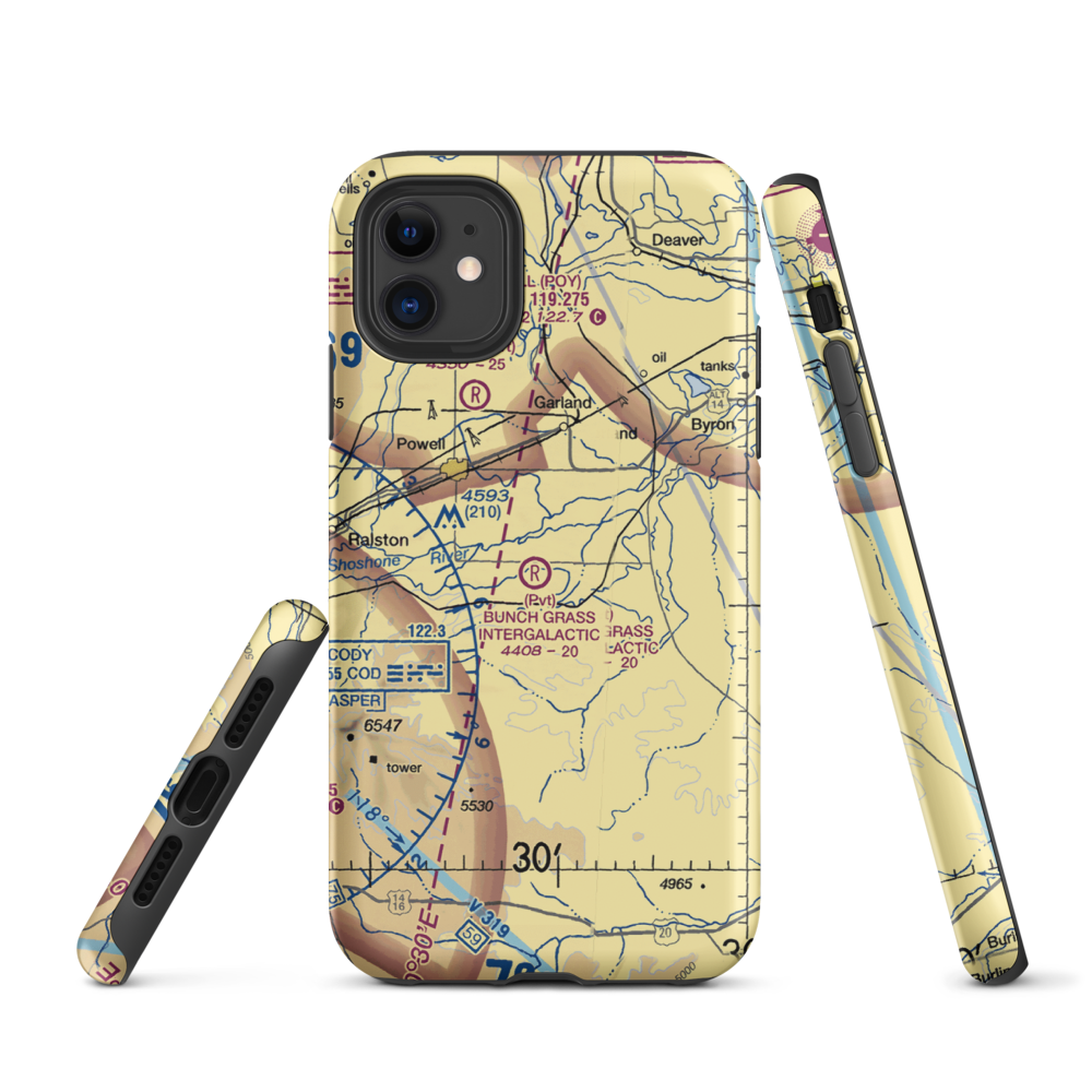 Bunch Grass Intergalactic Airport (WY15) VFR Sectional  Tough iPhone Case iPhone 11 model shown