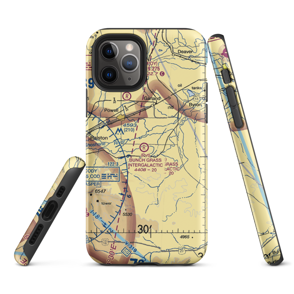 Bunch Grass Intergalactic Airport (WY15) VFR Sectional  Tough iPhone Case iPhone 11 Pro model shown