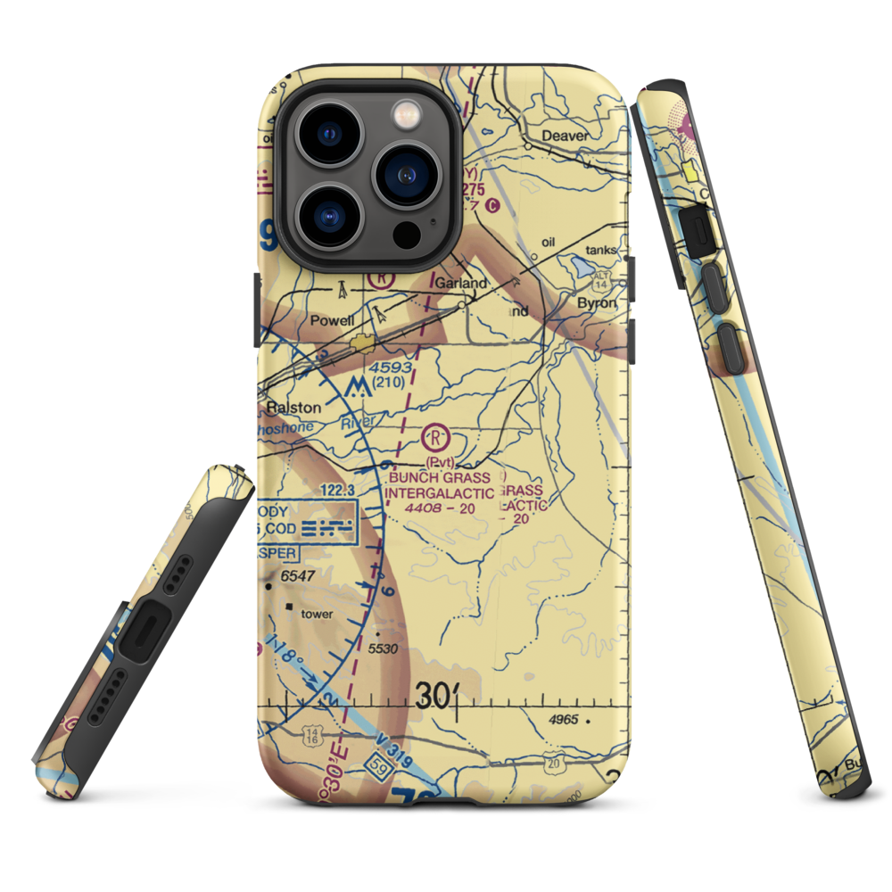 Bunch Grass Intergalactic Airport (WY15) VFR Sectional  Tough iPhone Case iPhone 13 Pro Max model shown