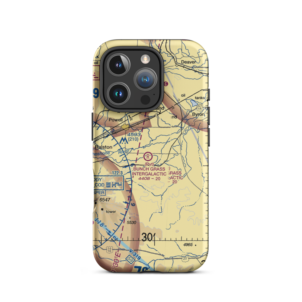 Bunch Grass Intergalactic Airport (WY15) VFR Sectional  Tough iPhone Case iPhone 16 Pro model shown
