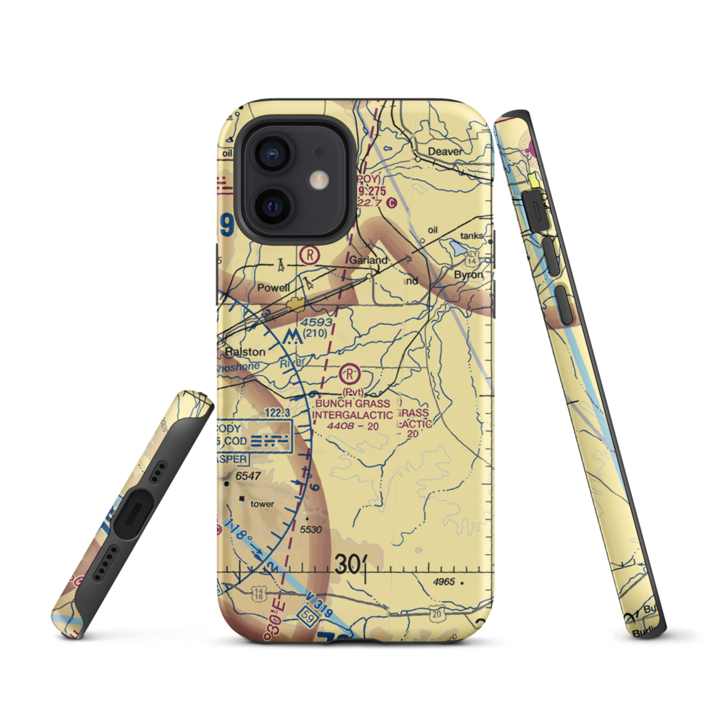 Bunch Grass Intergalactic Airport (WY15) VFR Sectional  Tough iPhone Case iPhone 12 model shown
