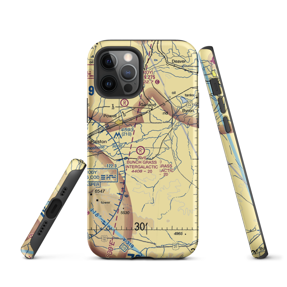 Bunch Grass Intergalactic Airport (WY15) VFR Sectional  Tough iPhone Case iPhone 12 Pro model shown