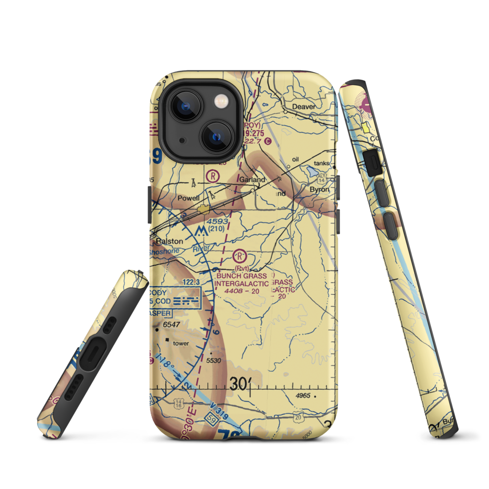 Bunch Grass Intergalactic Airport (WY15) VFR Sectional  Tough iPhone Case iPhone 13 model shown