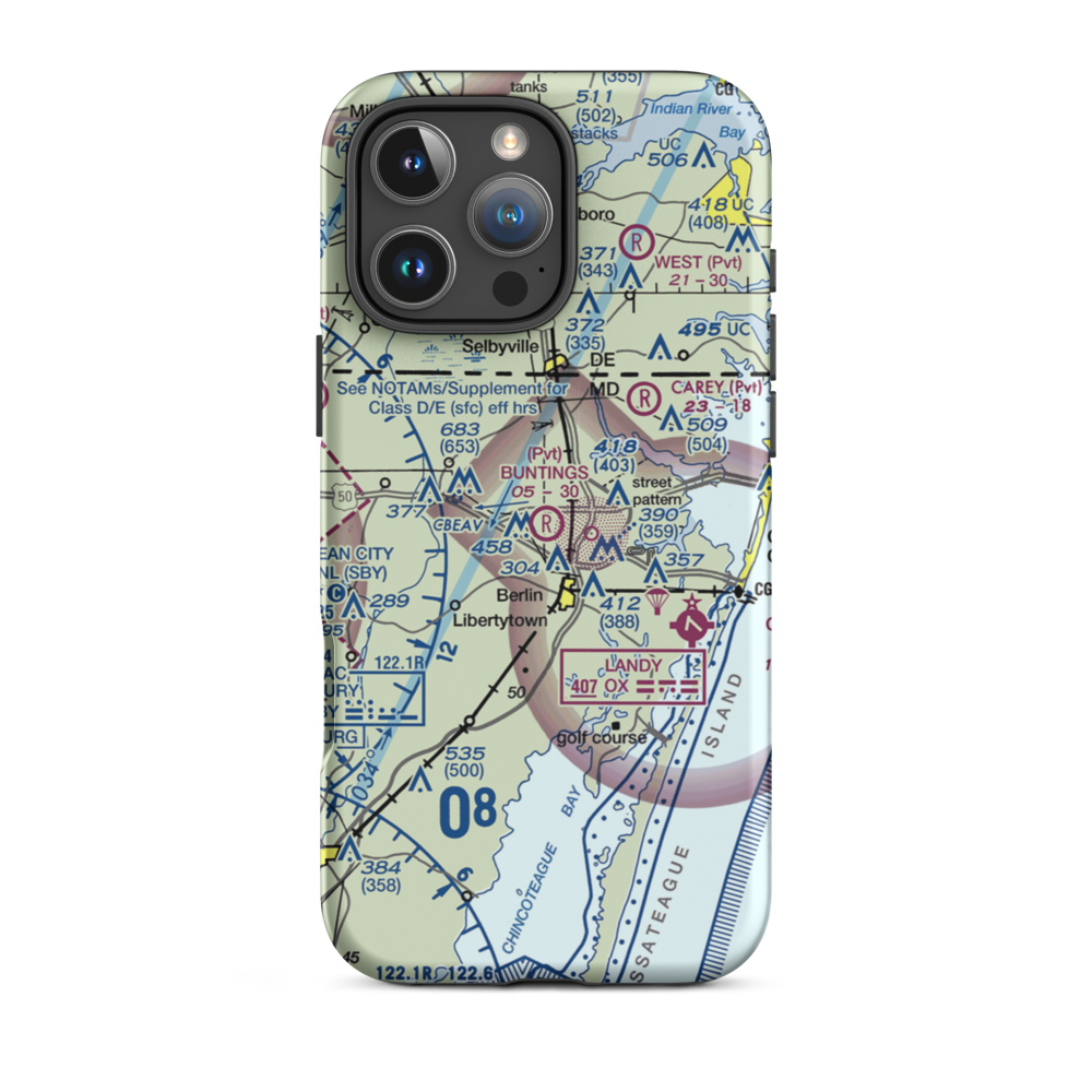 Bunting's Field (4MD1) VFR Sectional  Tough iPhone Case iPhone 16 Pro Max model shown