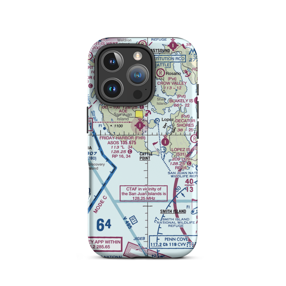 Burden Field-(Rabbit Run) Airport (61WA) VFR Sectional  Tough iPhone Case iPhone 16 Pro model shown