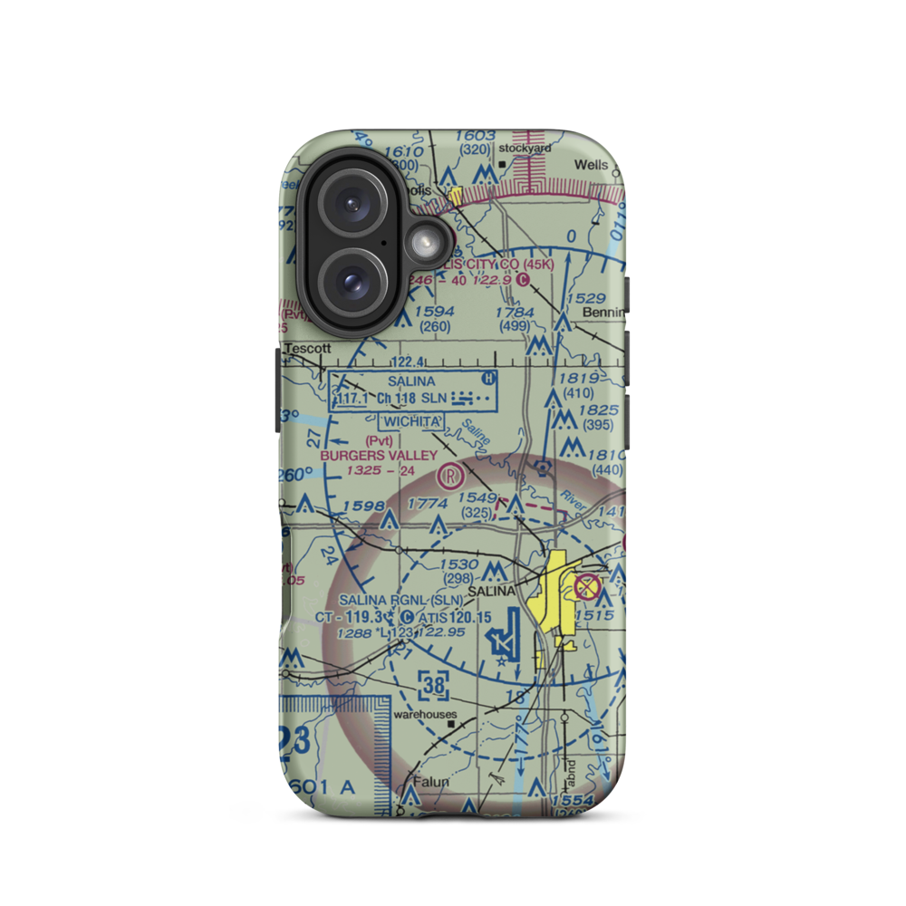 Burger's Valley Airport (58KS) VFR Sectional  Tough iPhone Case iPhone 16 model shown