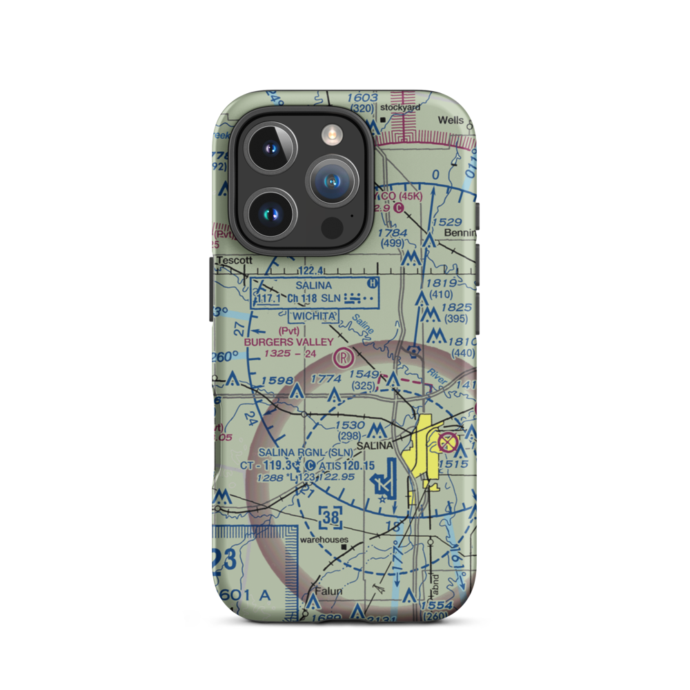 Burger's Valley Airport (58KS) VFR Sectional  Tough iPhone Case iPhone 16 Pro model shown