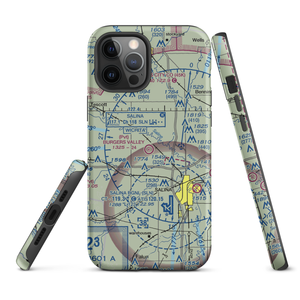Burger's Valley Airport (58KS) VFR Sectional  Tough iPhone Case iPhone 12 Pro Max model shown