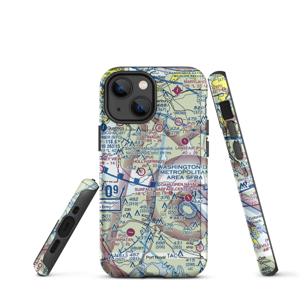 Burgess Field (8MD6) VFR Sectional  Tough iPhone Case iPhone 13 mini model shown