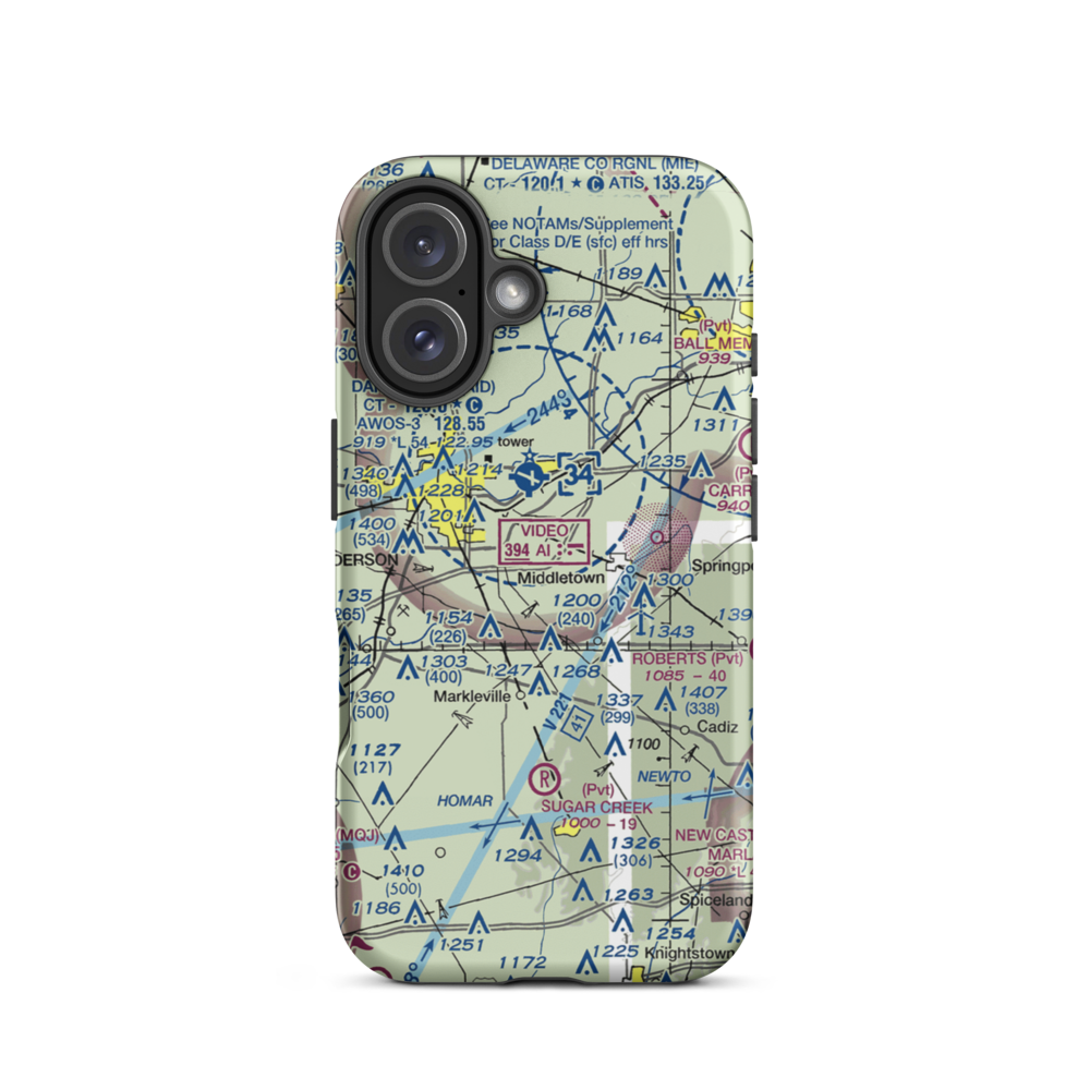 Burk Personal Use Airport (34II) VFR Sectional  Tough iPhone Case iPhone 16 model shown