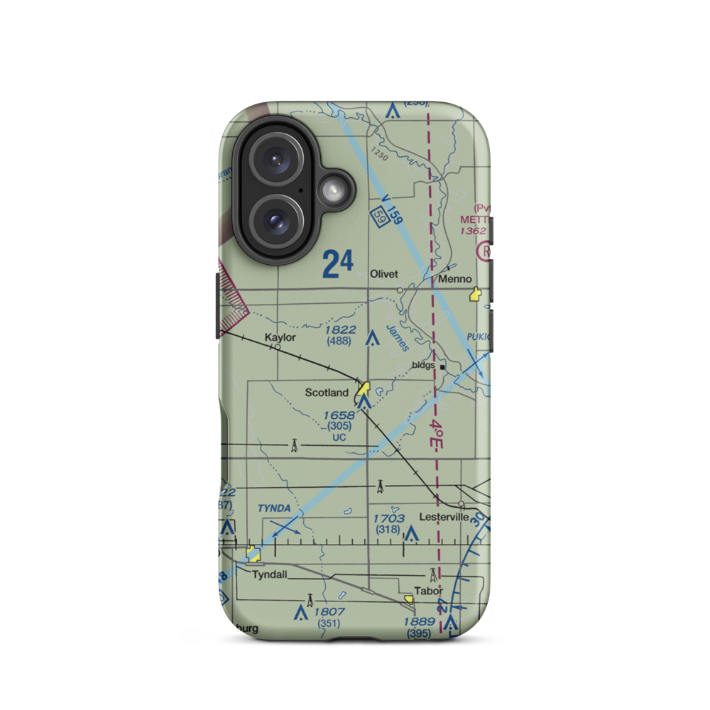Burke Field (1SD1) VFR Sectional  Tough iPhone Case iPhone 16 model shown