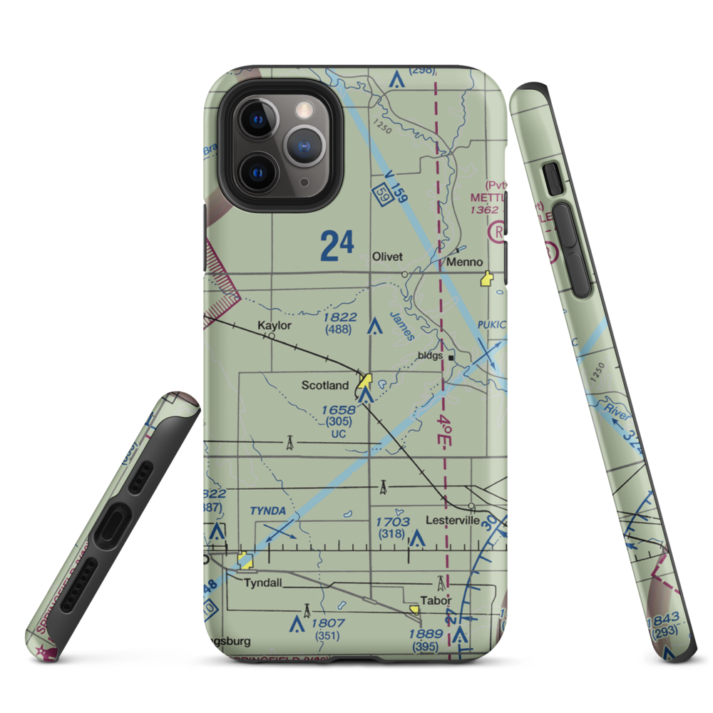 Burke Field (1SD1) VFR Sectional  Tough iPhone Case iPhone 11 Pro Max model shown