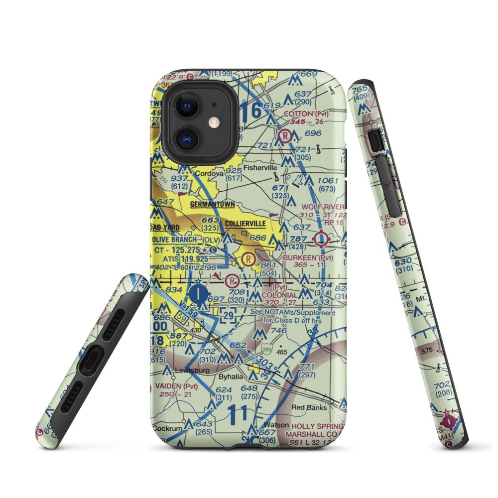 Burkeen Field (TN70) VFR Sectional  Tough iPhone Case iPhone 11 model shown