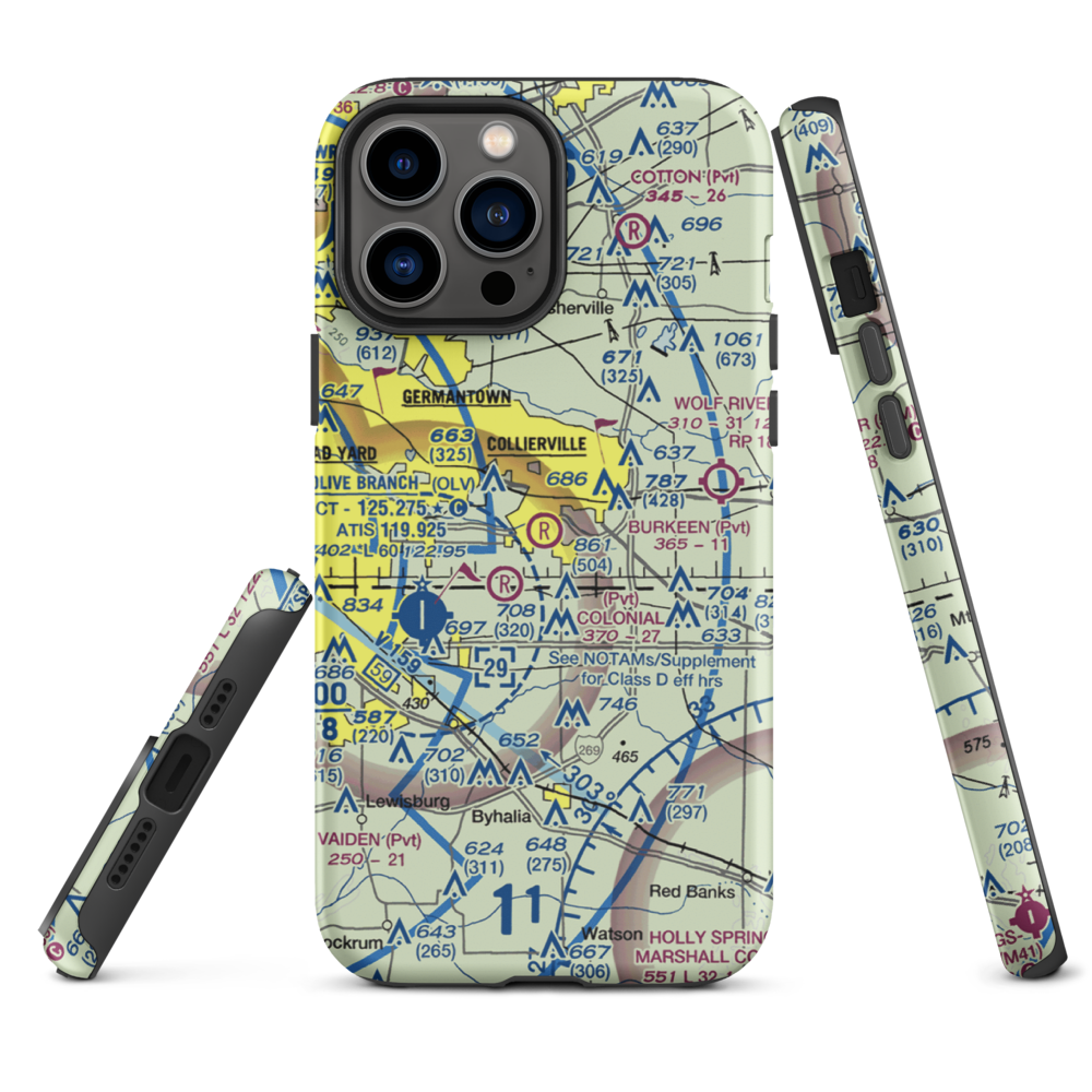 Burkeen Field (TN70) VFR Sectional  Tough iPhone Case iPhone 13 Pro Max model shown