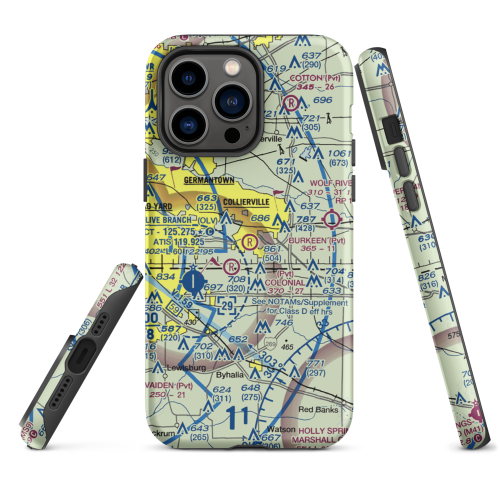 Burkeen Field (TN70) VFR Sectional  Tough iPhone Case iPhone 14 Pro Max model shown