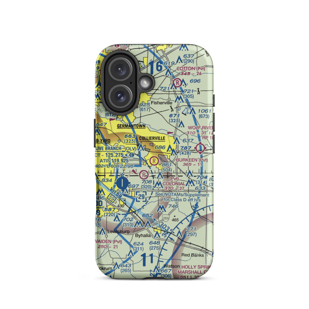Burkeen Field (TN70) VFR Sectional  Tough iPhone Case iPhone 16 model shown