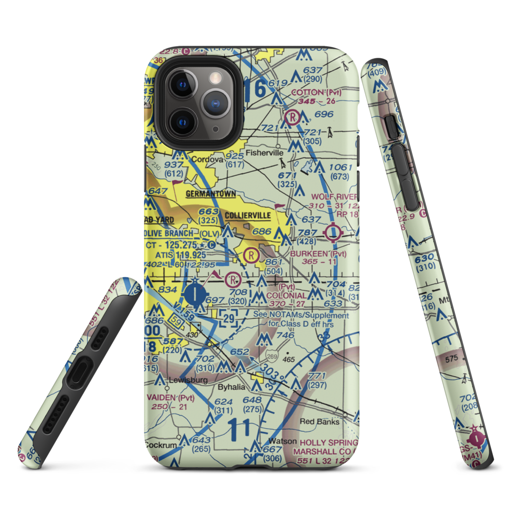 Burkeen Field (TN70) VFR Sectional  Tough iPhone Case iPhone 11 Pro Max model shown