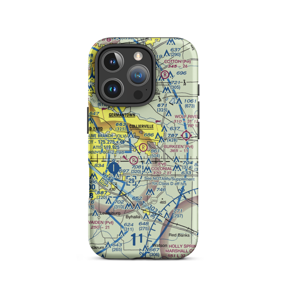 Burkeen Field (TN70) VFR Sectional  Tough iPhone Case iPhone 16 Pro model shown