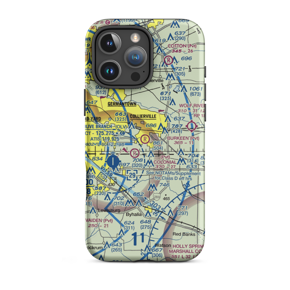 Burkeen Field (TN70) VFR Sectional  Tough iPhone Case iPhone 16 Pro Max model shown