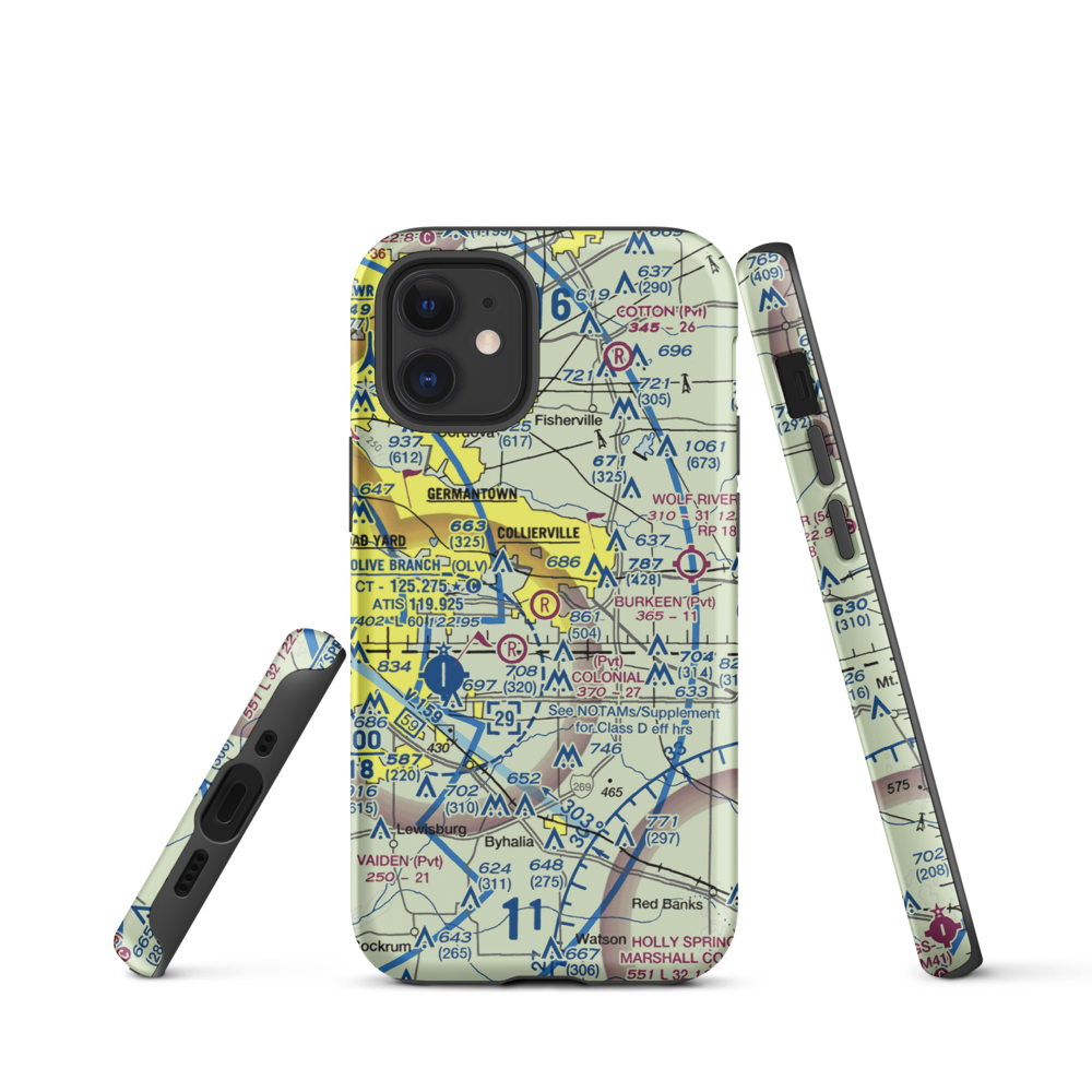 Burkeen Field (TN70) VFR Sectional  Tough iPhone Case iPhone 12 mini model shown