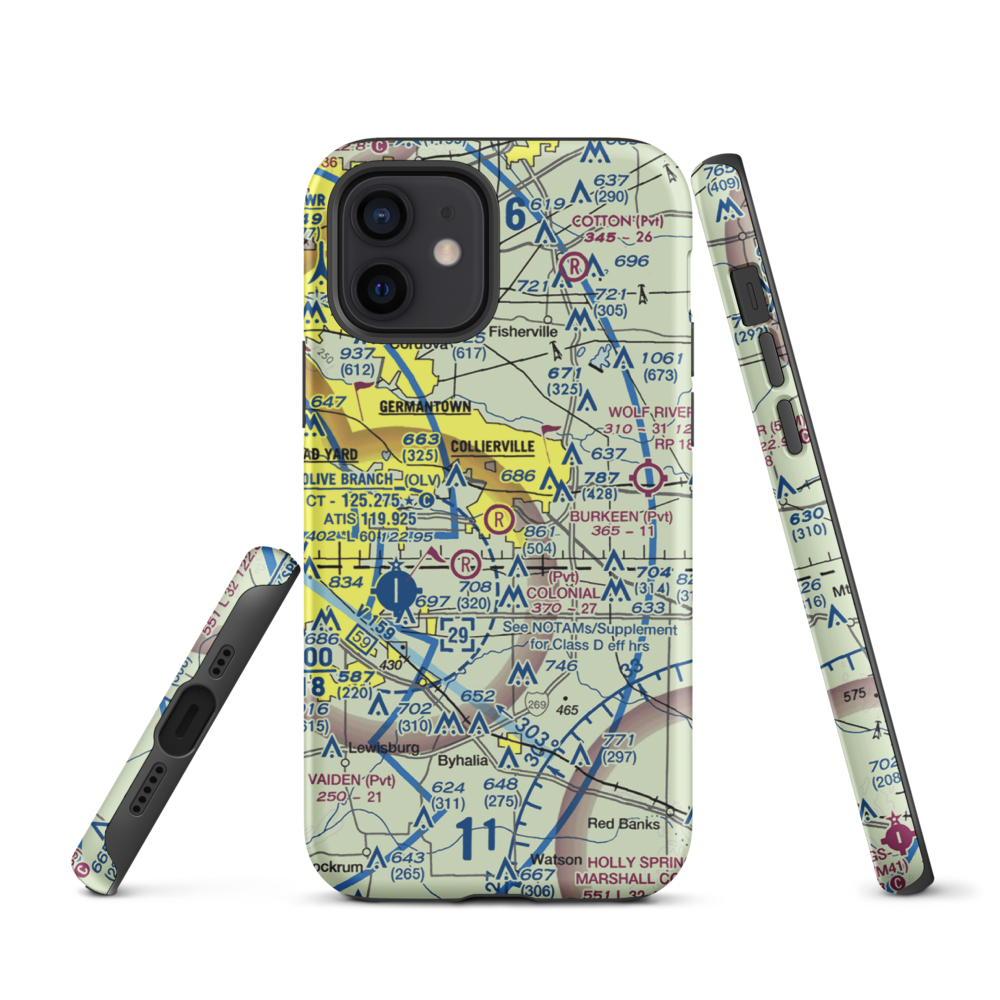 Burkeen Field (TN70) VFR Sectional  Tough iPhone Case iPhone 12 model shown
