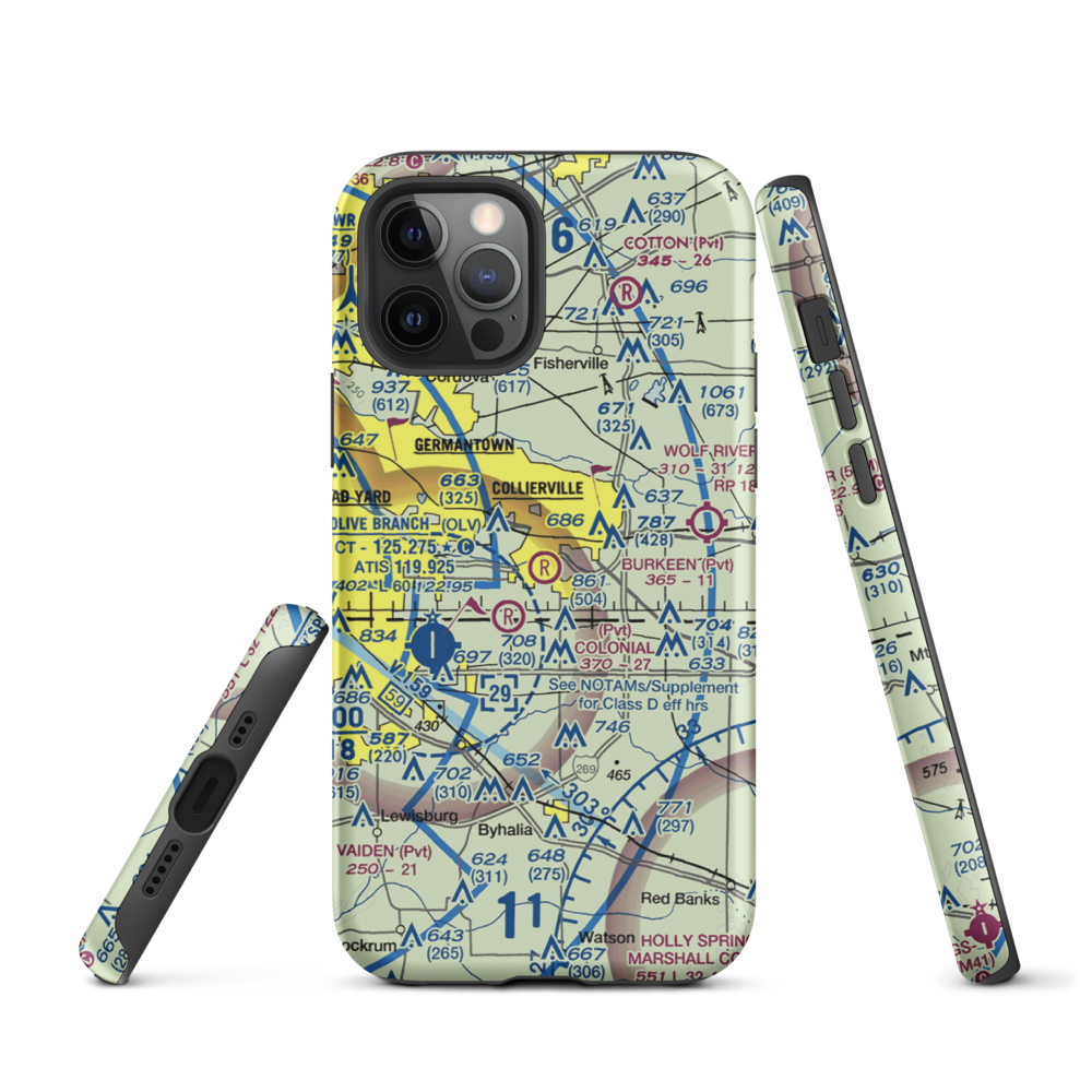 Burkeen Field (TN70) VFR Sectional  Tough iPhone Case iPhone 12 Pro model shown