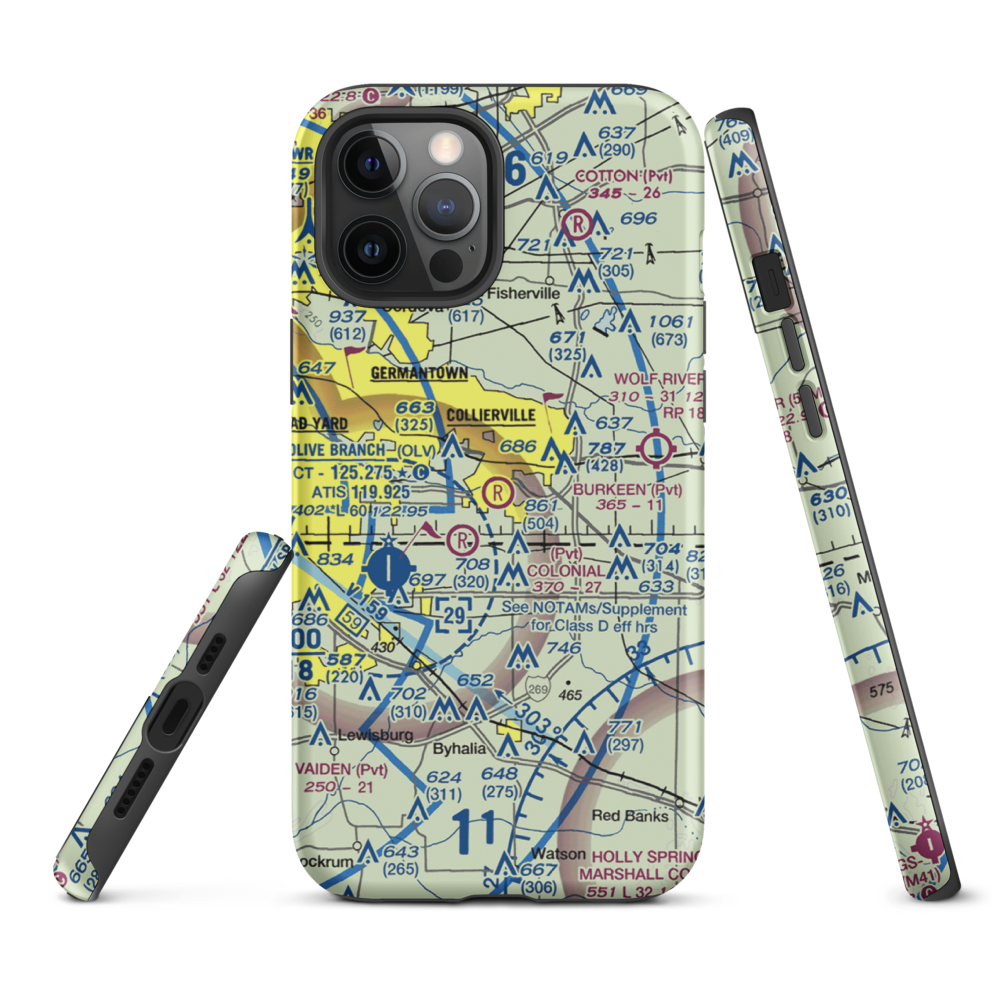 Burkeen Field (TN70) VFR Sectional  Tough iPhone Case iPhone 12 Pro Max model shown
