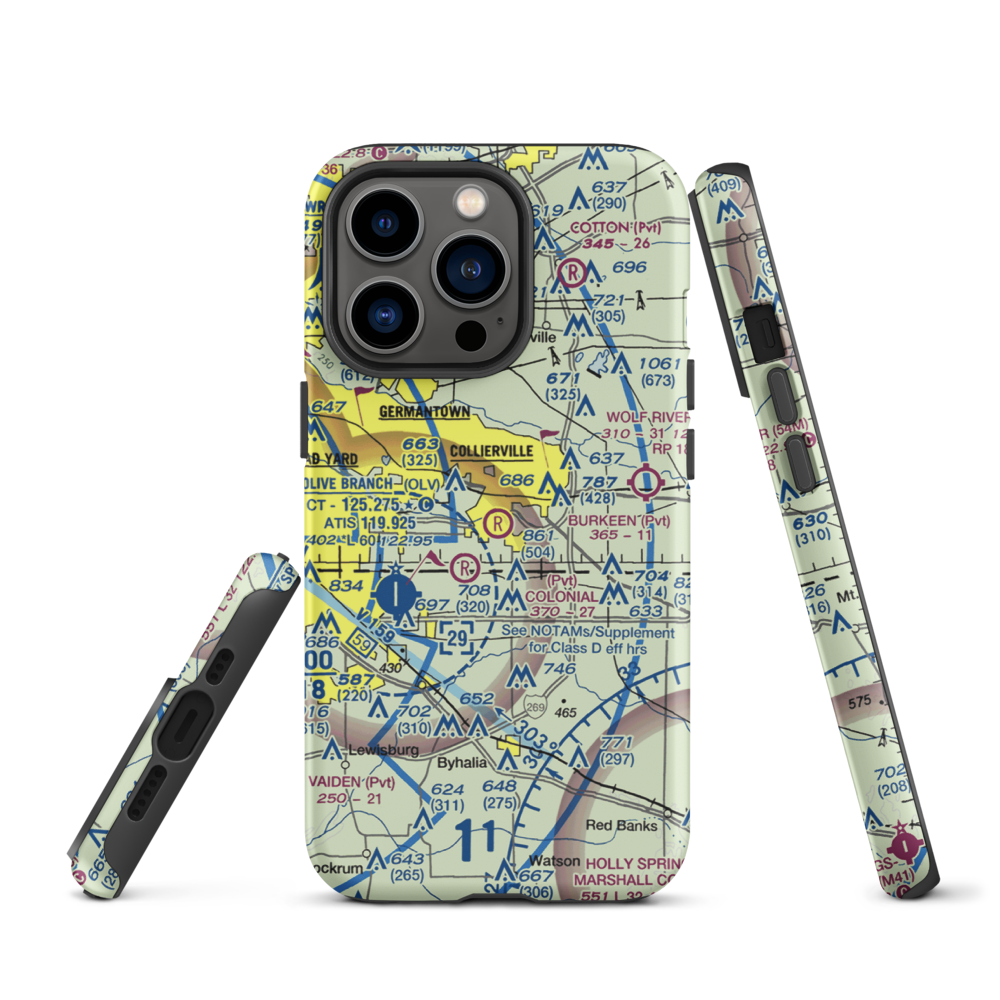 Burkeen Field (TN70) VFR Sectional  Tough iPhone Case iPhone 13 Pro model shown