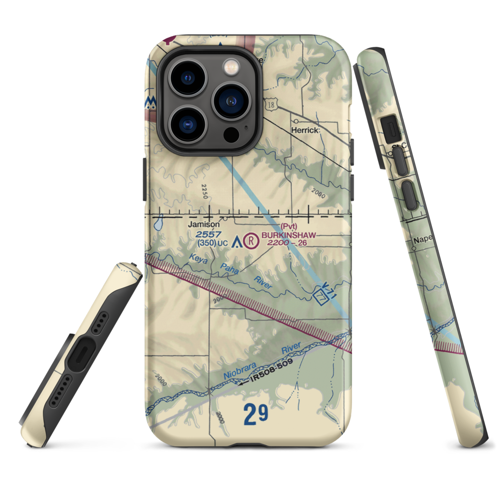 Burkinshaw Field (3NE6) VFR Sectional  Tough iPhone Case iPhone 14 Pro Max model shown
