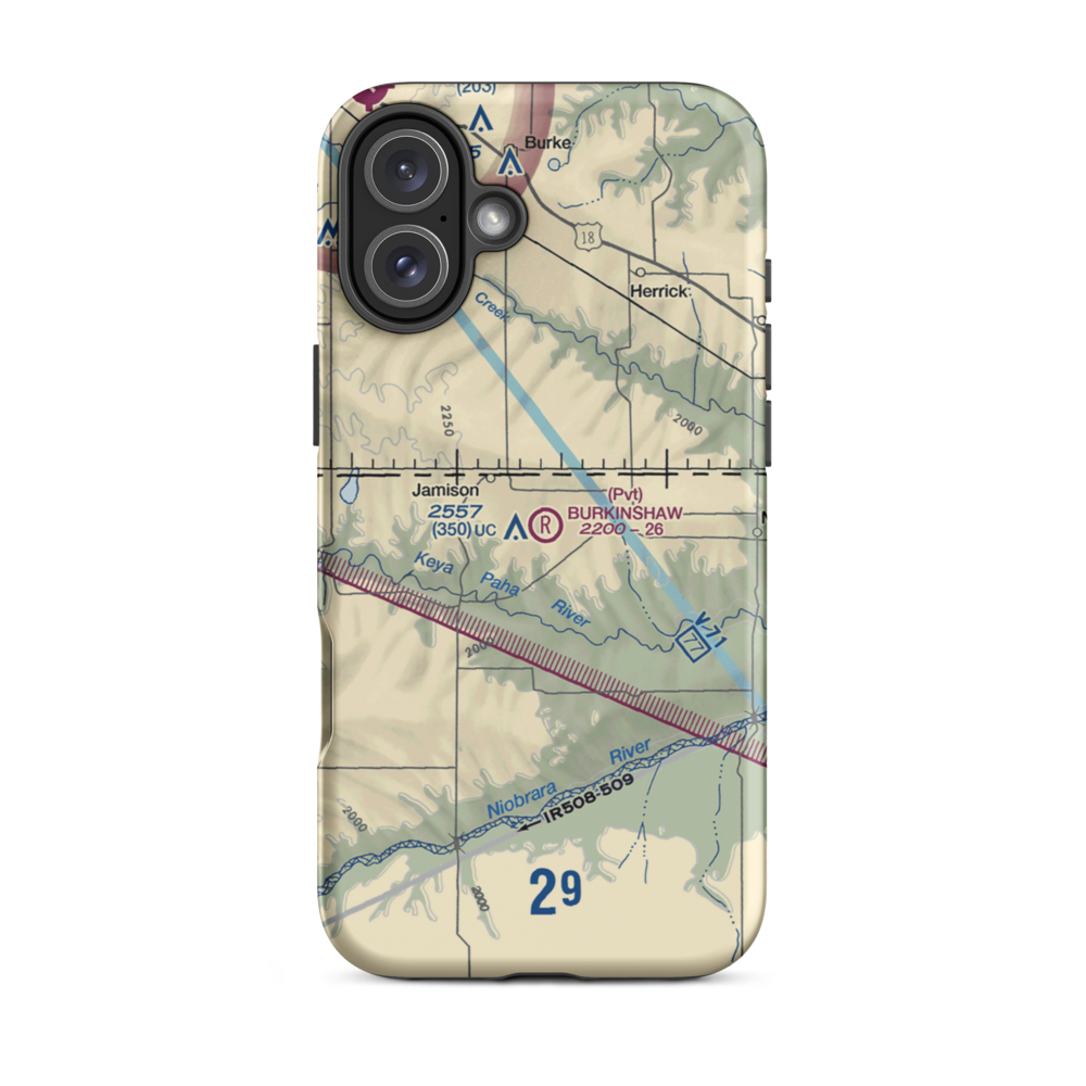 Burkinshaw Field (3NE6) VFR Sectional  Tough iPhone Case iPhone 16 Plus model shown