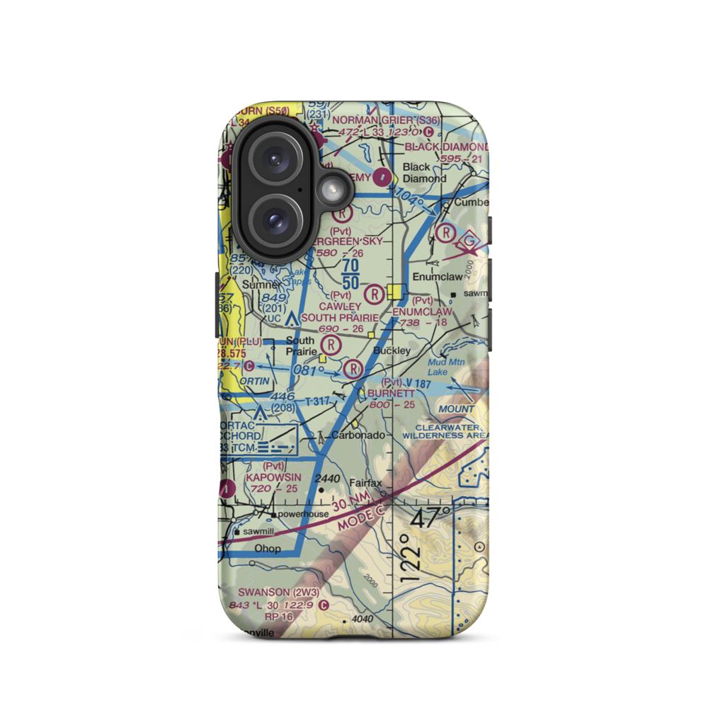Burnett Landing Airport (WN15) VFR Sectional  Tough iPhone Case iPhone 16 model shown