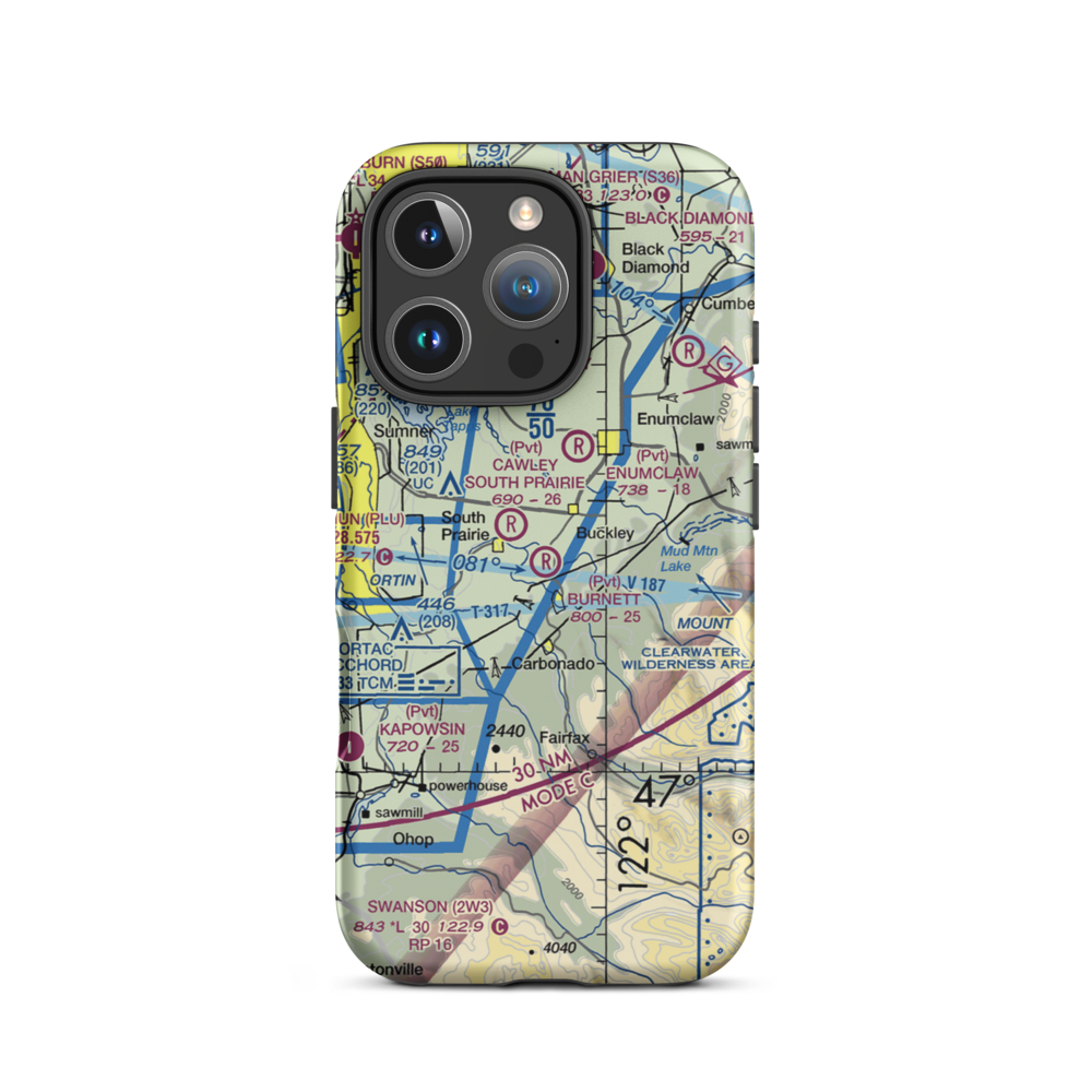 Burnett Landing Airport (WN15) VFR Sectional  Tough iPhone Case iPhone 16 Pro model shown
