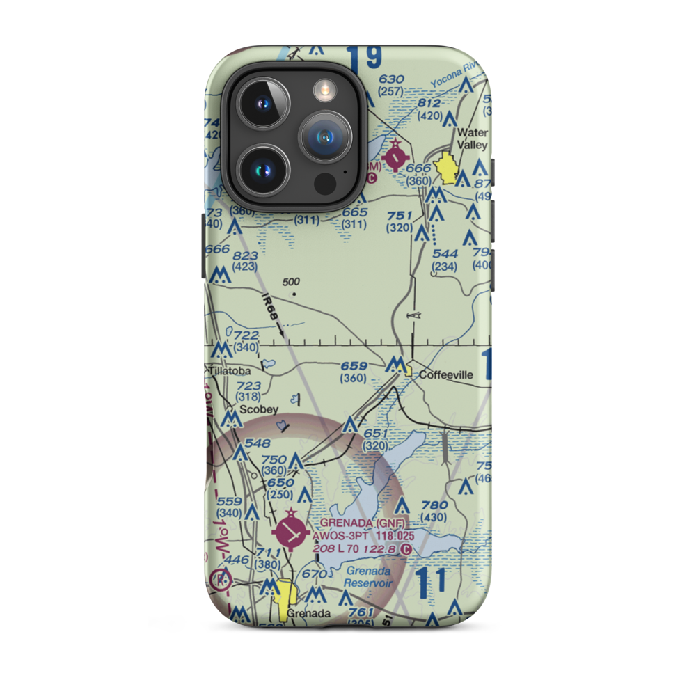 Burney Farms Airport (MS54) VFR Sectional  Tough iPhone Case iPhone 16 Pro Max model shown