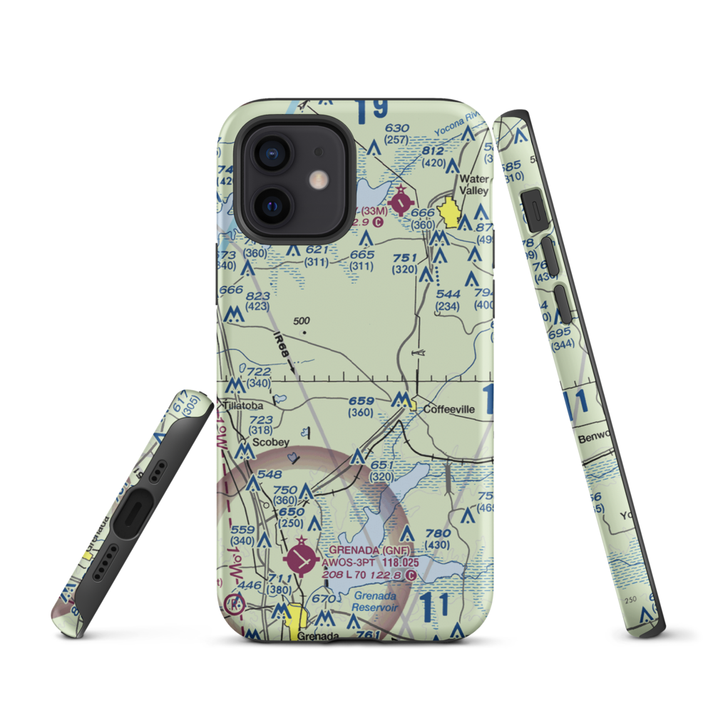 Burney Farms Airport (MS54) VFR Sectional  Tough iPhone Case iPhone 12 model shown