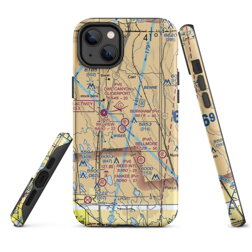 Burnham Field (6CO1) VFR Sectional  Tough iPhone Case iPhone 14 Plus model shown