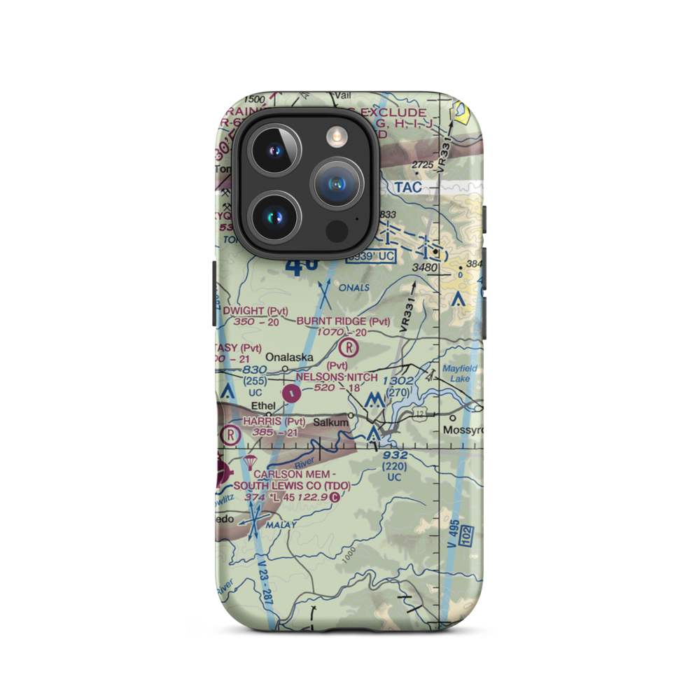 Burnt Ridge Airstrip (WN74) VFR Sectional  Tough iPhone Case iPhone 16 Pro model shown