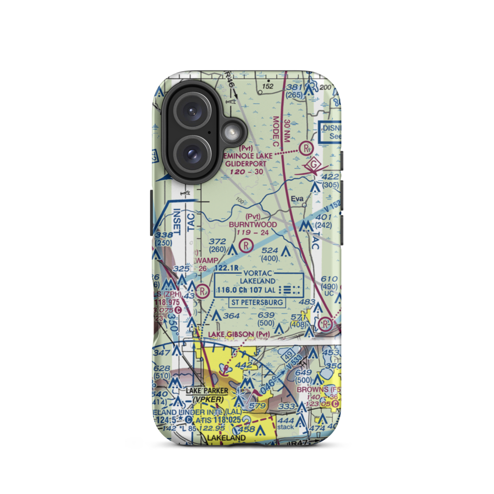 Burntwood Ranch Airport (FL43) VFR Sectional  Tough iPhone Case iPhone 16 model shown