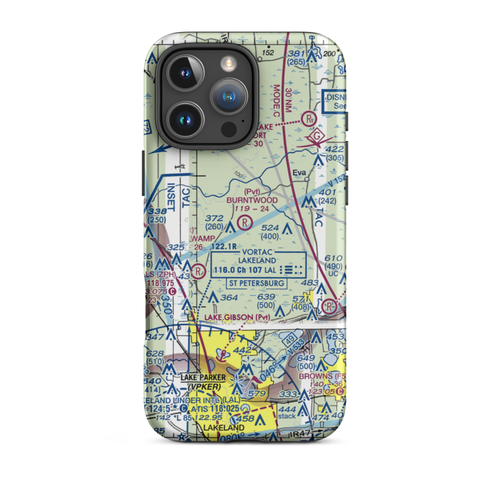 Burntwood Ranch Airport (FL43) VFR Sectional  Tough iPhone Case iPhone 16 Pro Max model shown