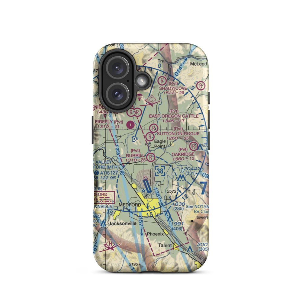 Burrill Airport (OR97) VFR Sectional  Tough iPhone Case iPhone 16 model shown