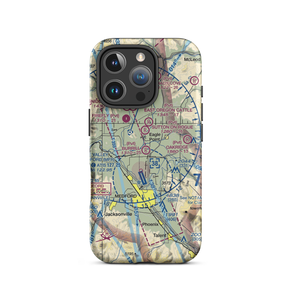 Burrill Airport (OR97) VFR Sectional  Tough iPhone Case iPhone 16 Pro model shown